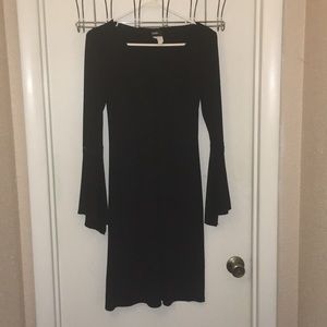 Black witchy goth dress with bell sleeves medium
